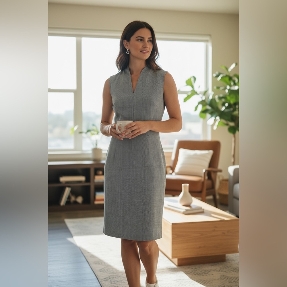 Ann Taylor Gray Midi Dress